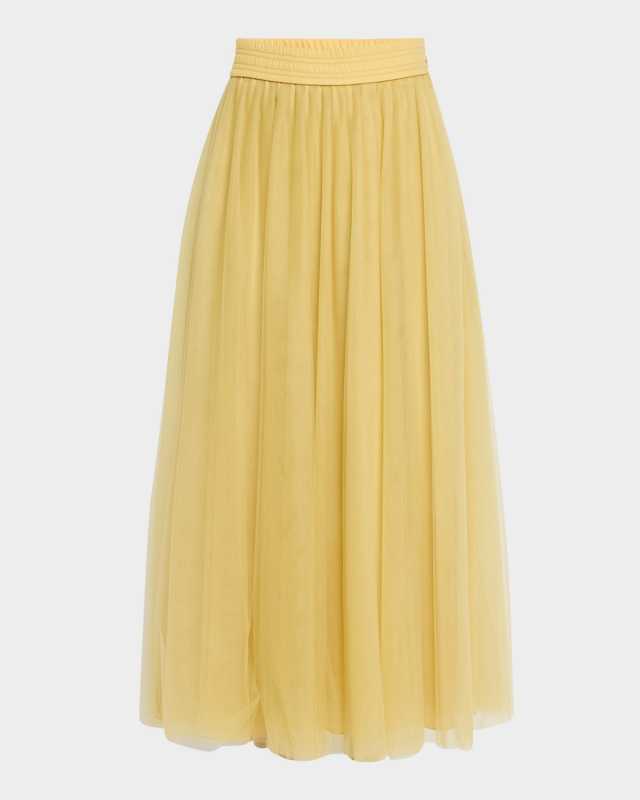 A-Line Tulle Midi Skirt